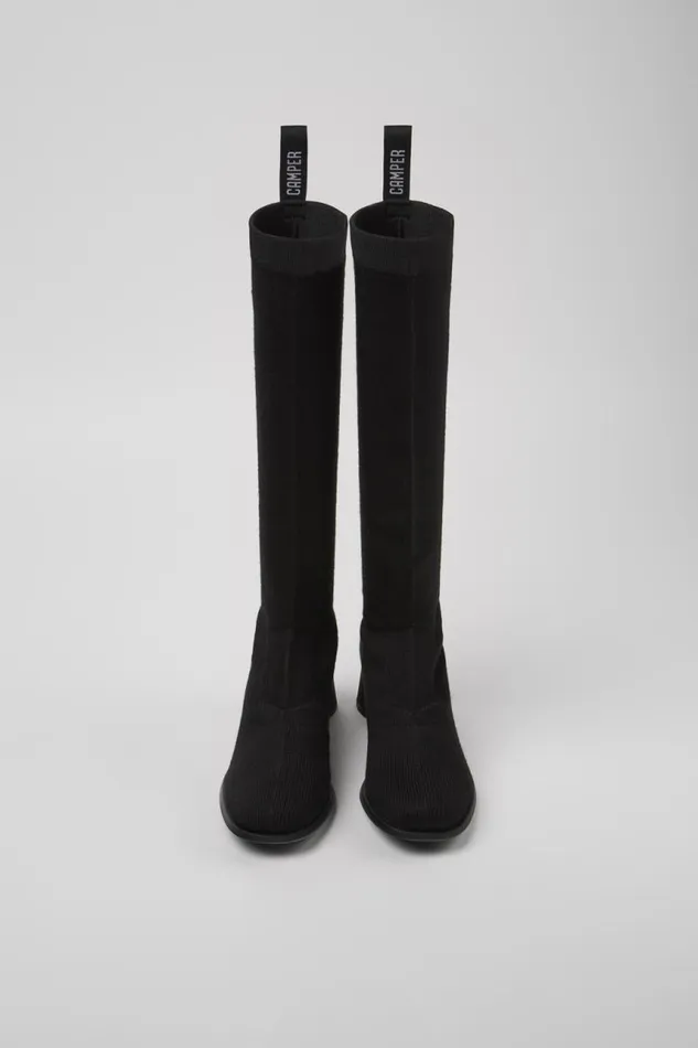 Women Camper Boots Kiara TENCEL Black Textile Highboot