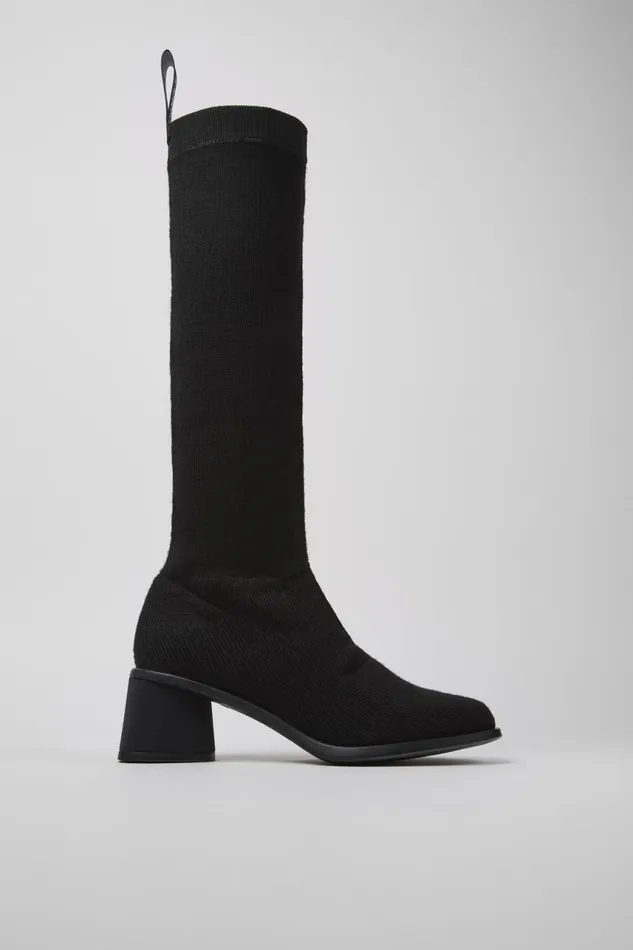 Women Camper Boots Kiara TENCEL Black Textile Highboot