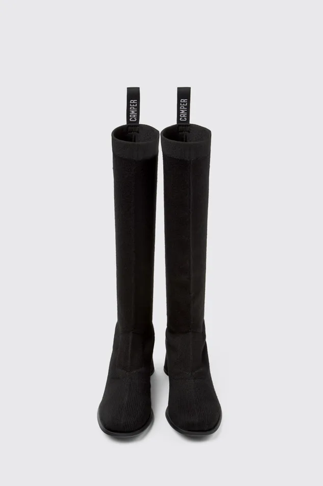 Women Camper Boots Kiara TENCEL Black Textile Highboot