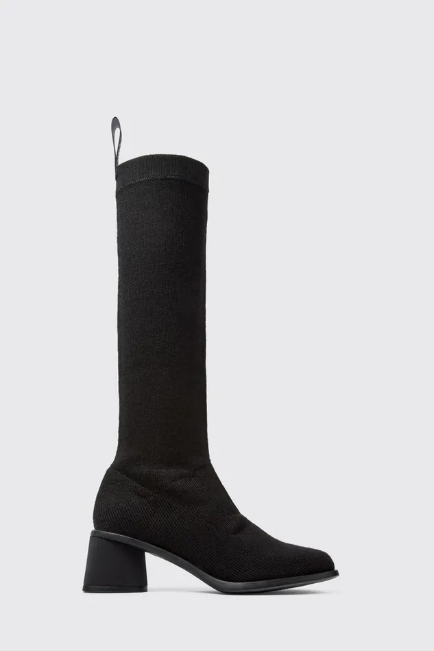 Women Camper Boots Kiara TENCEL Black Textile Highboot