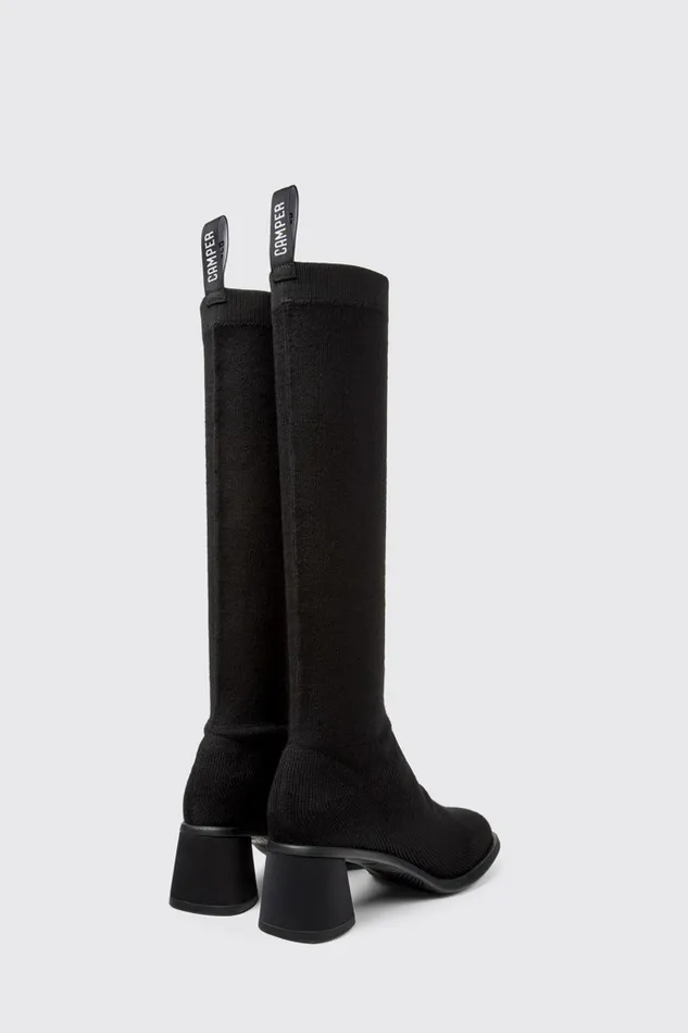 Women Camper Boots Kiara TENCEL Black Textile Highboot