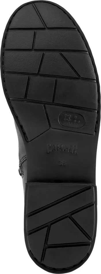 Women Camper Boots Neuman Black Leather And Textile Highboots