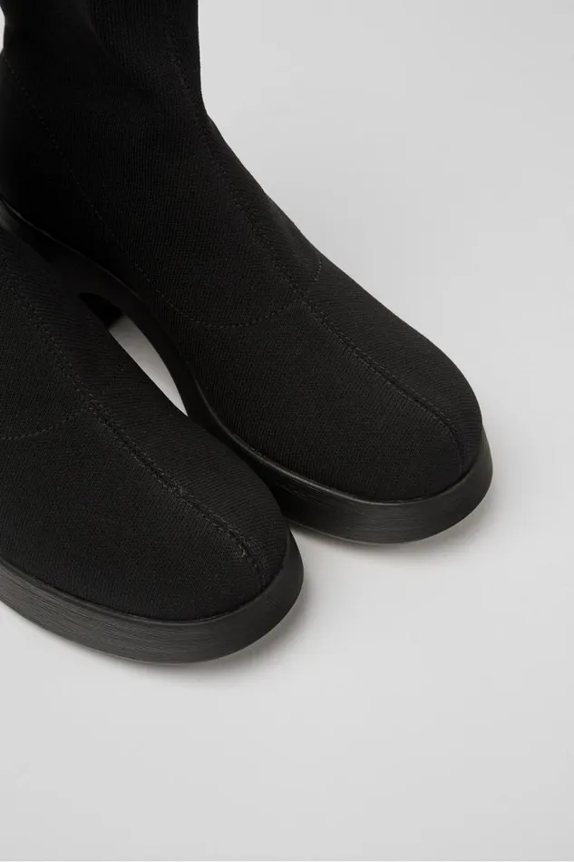 Women Camper Boots Thelma TENCEL Black Textile Boots