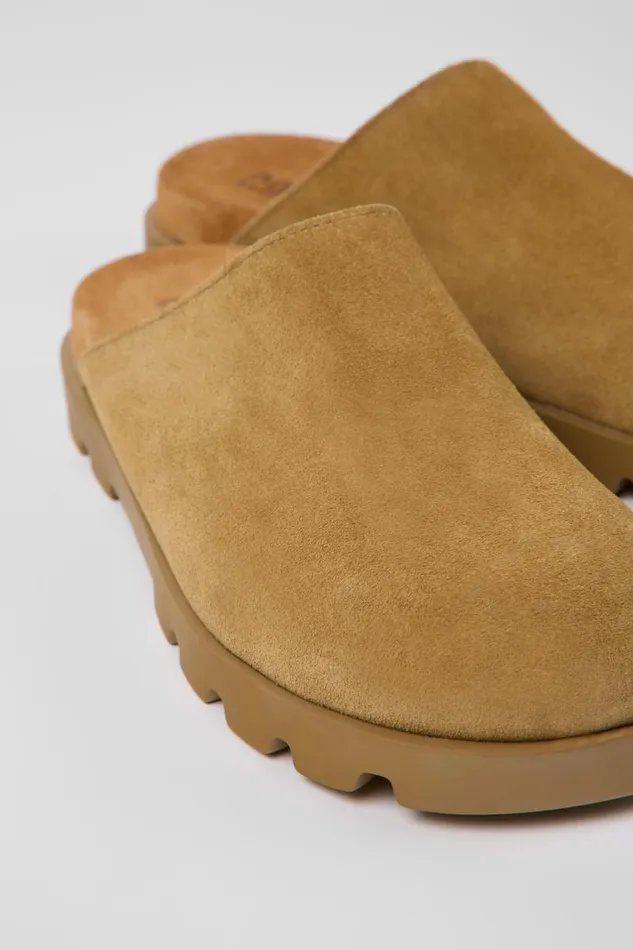 Women Camper Casual Shoes Brutus Sandal Brown Nubuck Clog