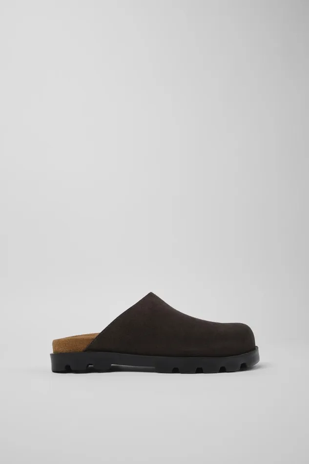 Women Camper Casual Shoes Brutus Sandal Gray Nubuck Clog