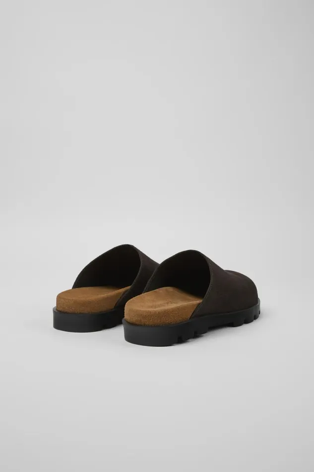 Women Camper Casual Shoes Brutus Sandal Gray Nubuck Clog Women Camper Casual Shoes Brutus Sandal Gray Nubuck Clog