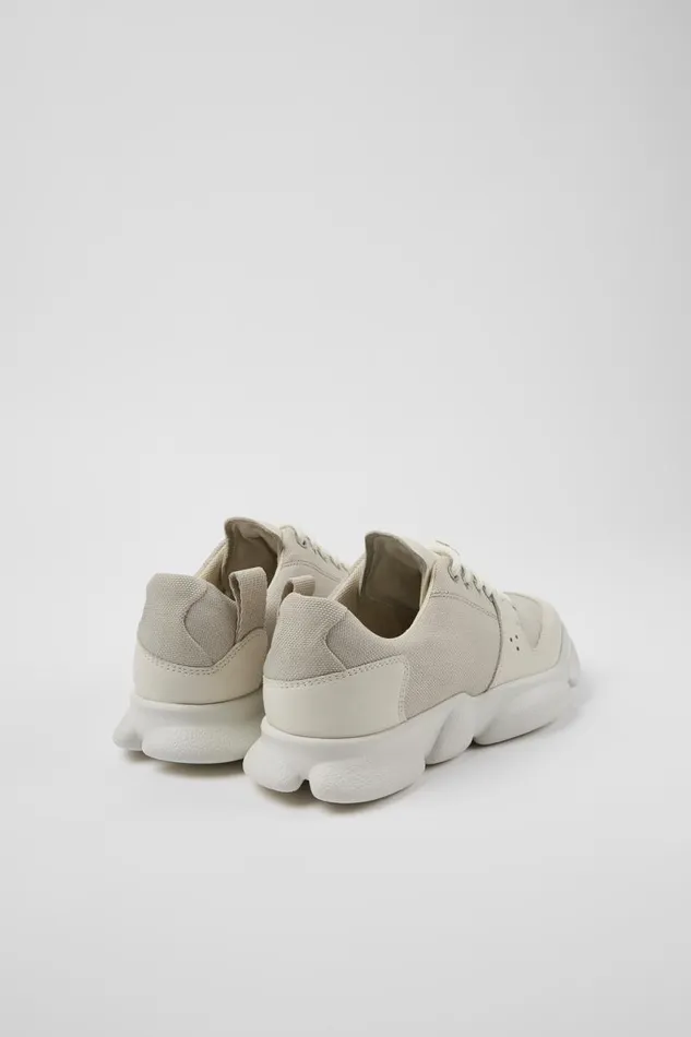 Women Camper Casual Shoes Karst White Leather And Recycled PET Sneakers