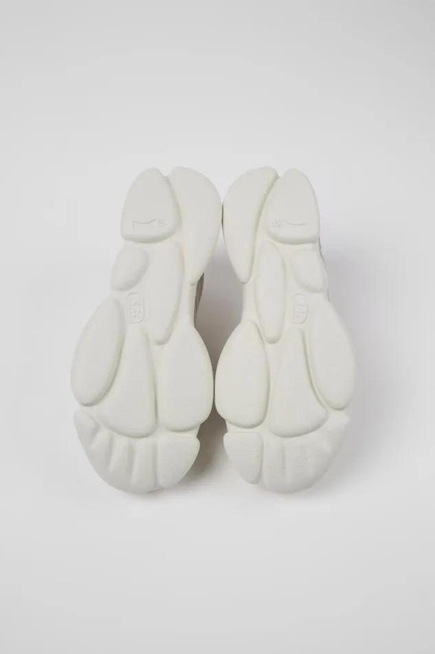 Women Camper Casual Shoes Karst White Leather And Recycled PET Sneakers