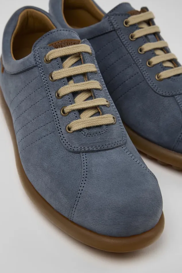 Women Camper Casual Shoes Pelotas Blue Nubuck Shoe