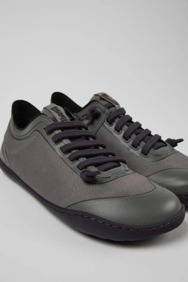 Women Camper Casual Shoes Peu Gray Textile Shoes