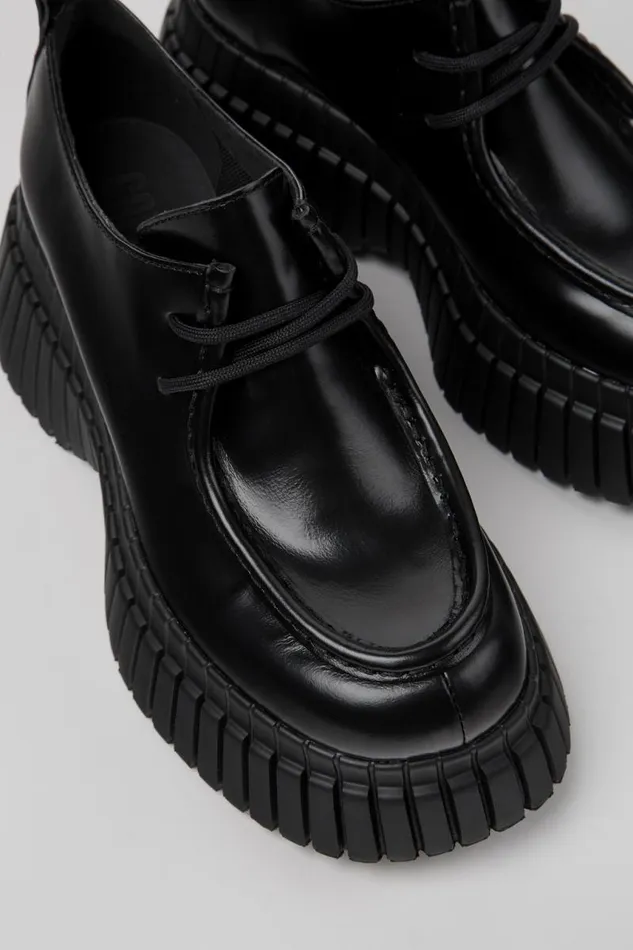 Women Camper Formal Shoes BCN Black Leather Shoes