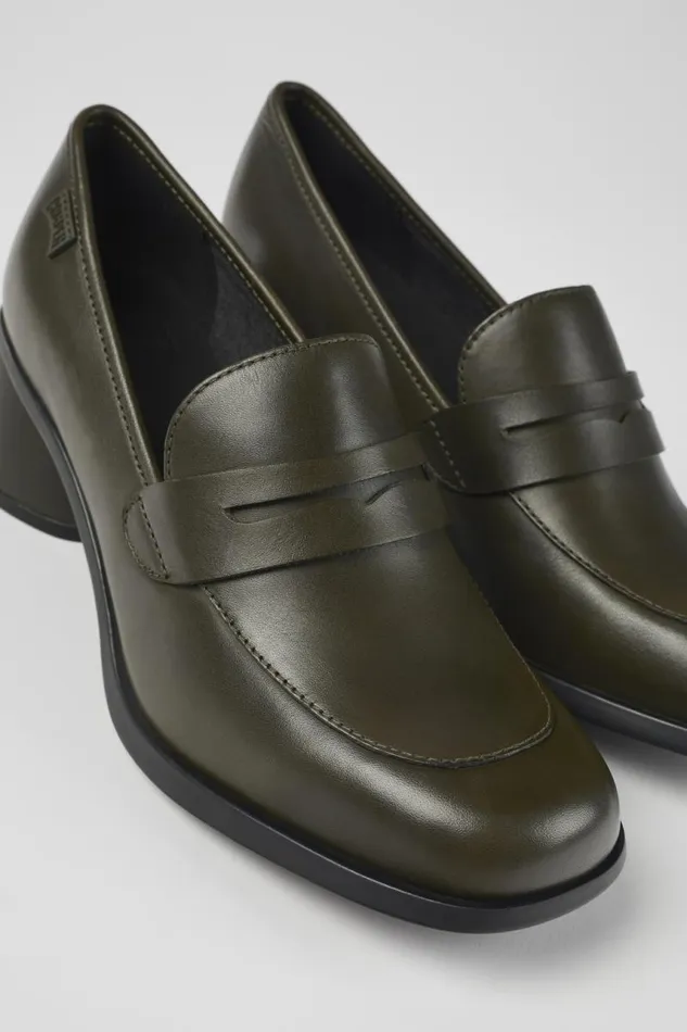 Women Camper Formal Shoes Kiara Green Leather Heels