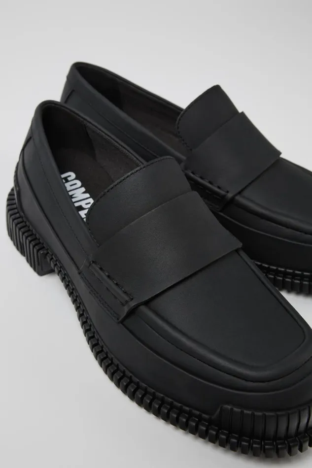 Women Camper Formal Shoes Pix Black Leather Moccasin Ballerina