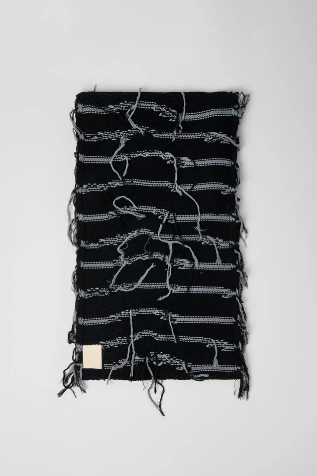 Women Camper Knit Knit Scarf Black Intarsia Knit Scarf Women Camper Knit Knit Scarf Black Intarsia Knit Scarf