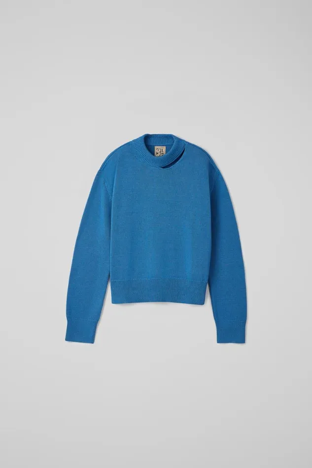 Women Camper Knit Melange Knit Sweater Blue Melange Knit Sweater Women Camper Knit Melange Knit Sweater Blue Melange Knit Sweater