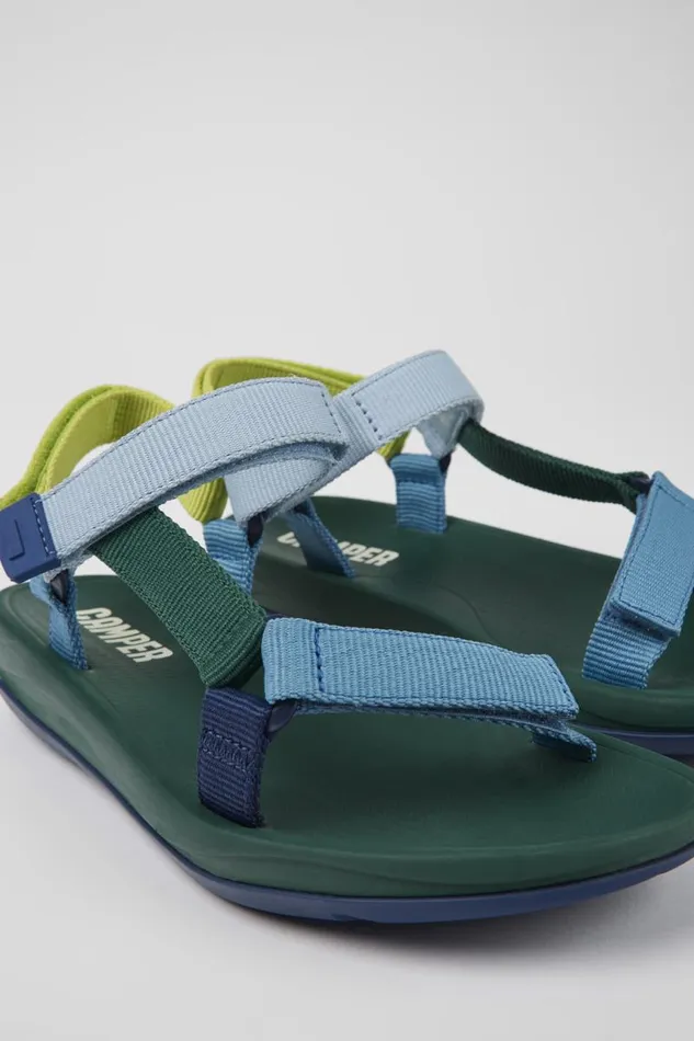 Women Camper Non Leather Shoes Match Multicolored Textile Sandals