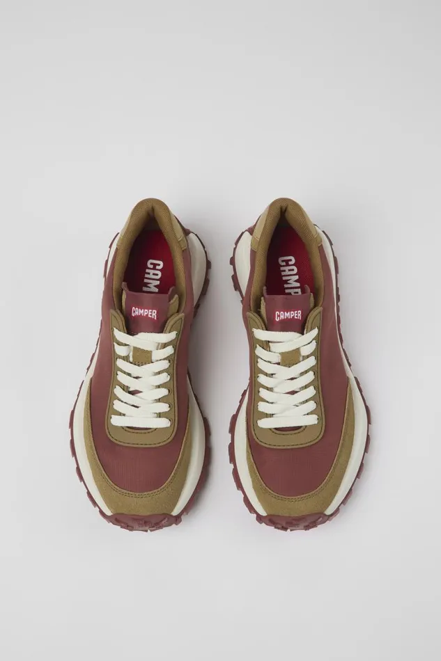 Women Camper Sneakers Drift Trail VIBRAM Red TextileNubuck Sneaker
