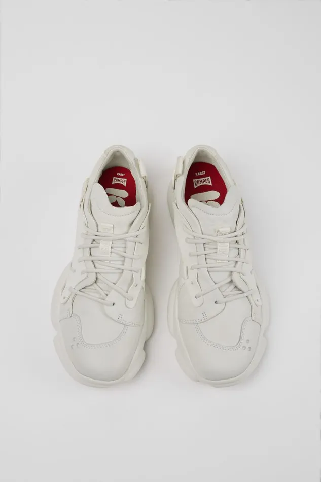 Women Camper Sneakers Karst White Nondyed Leather Sneakers Women Camper Sneakers Karst White Nondyed Leather Sneakers
