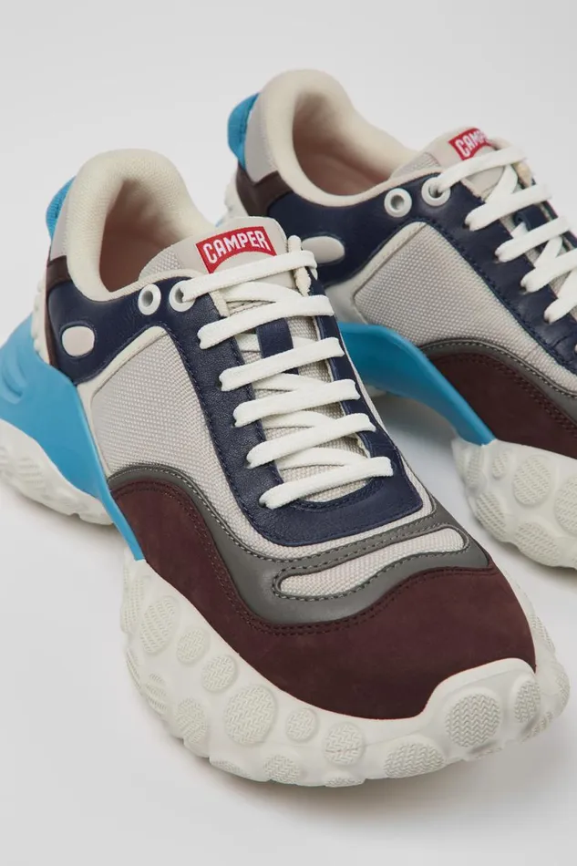 Women Camper Sneakers Pelotas Mars Multicolored Textile And Nubuck Sneakers