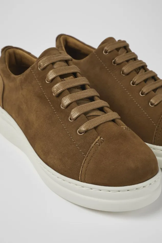 Women Camper Sneakers Runner Up Brown Nubuck Sneakers