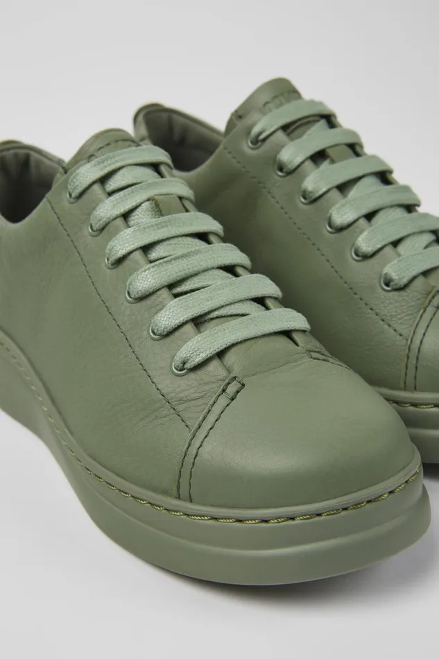 Women Camper Sneakers Runner Up Green Leather Sneakers
