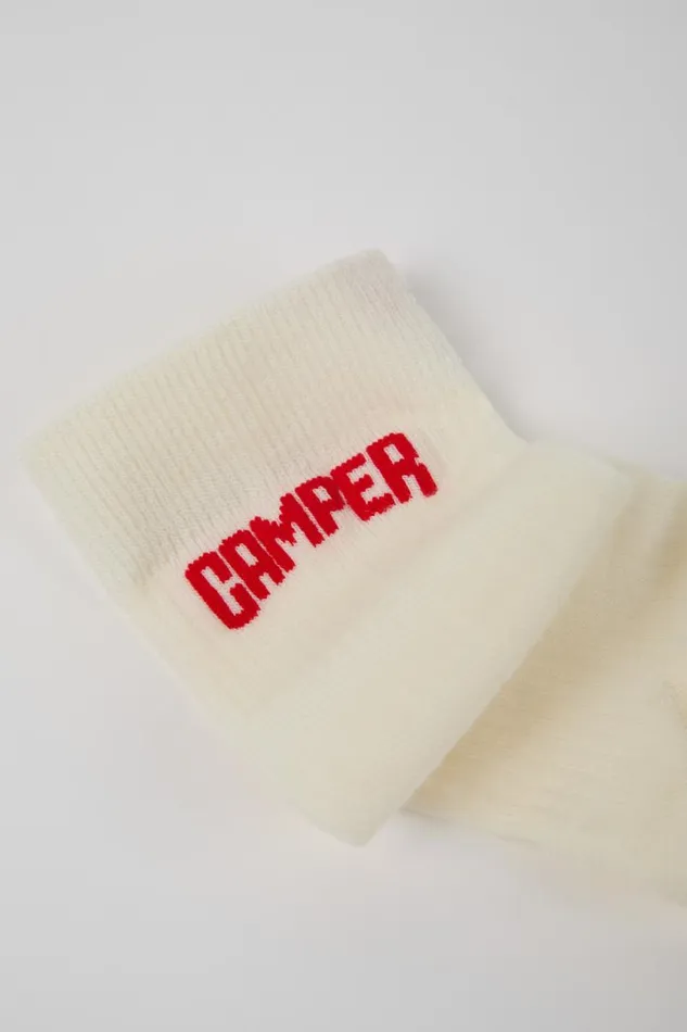 Women Camper Socks Long Sock Pack 2 Pairs White And Black Merino Wool Socks