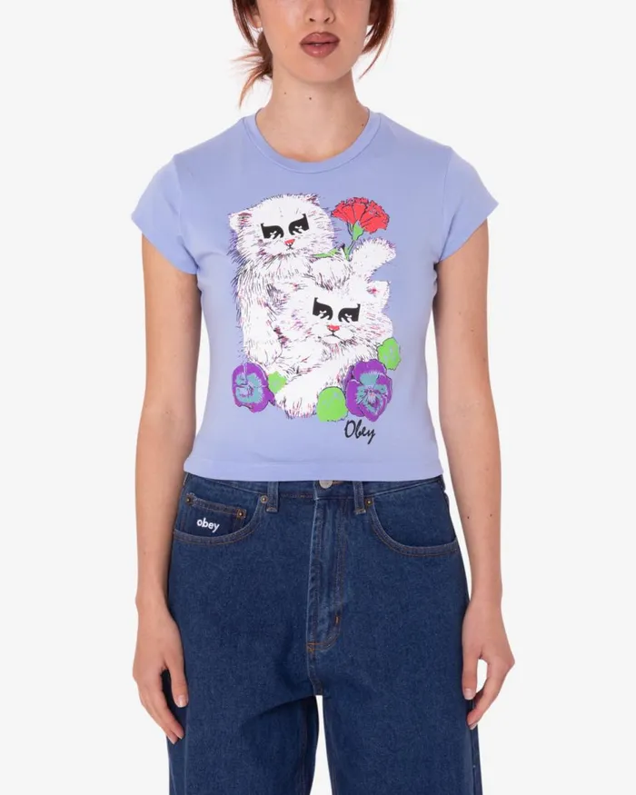 Women CARNATION KITTENS HAYDEN TSHIRT White OBEY Clothing TSHIRTS