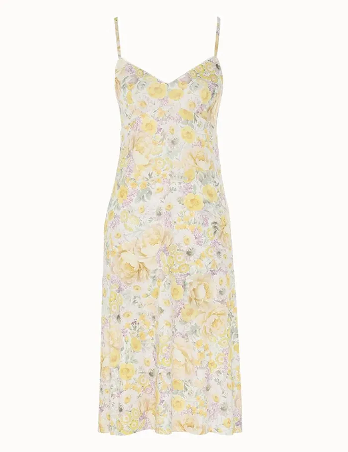 Women Clothing Zimmermann Harmony Tiered Midi Dress Citrus Garden Print