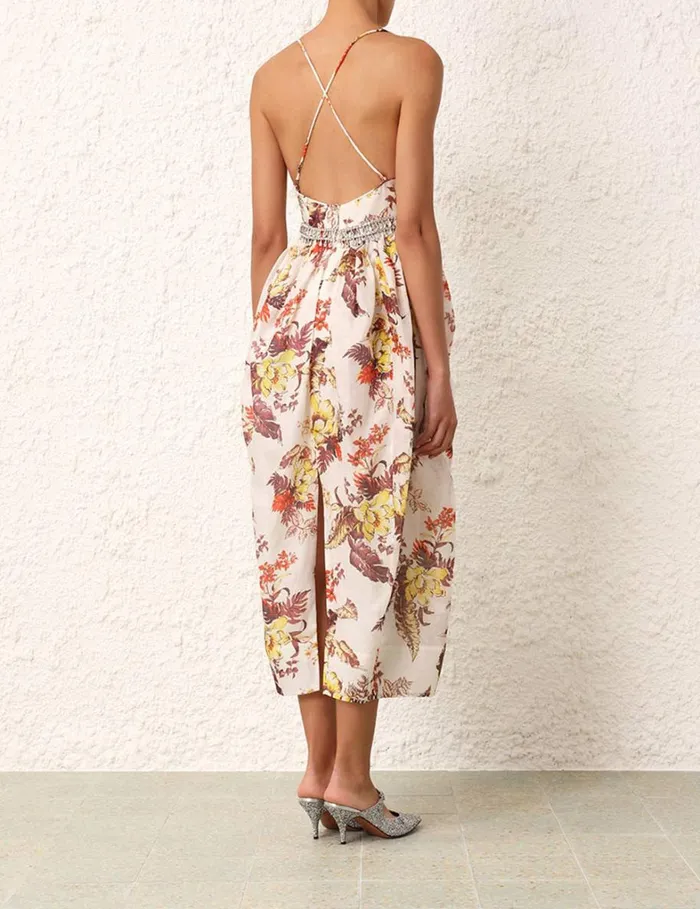 Women Clothing Zimmermann Matchmaker Tulip Dress Ivory Tropical Floral