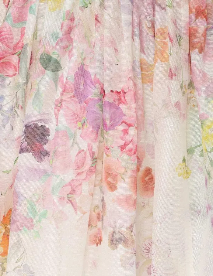 Women Clothing Zimmermann Natura Corset Midi Dress Kaleidoscope Garden