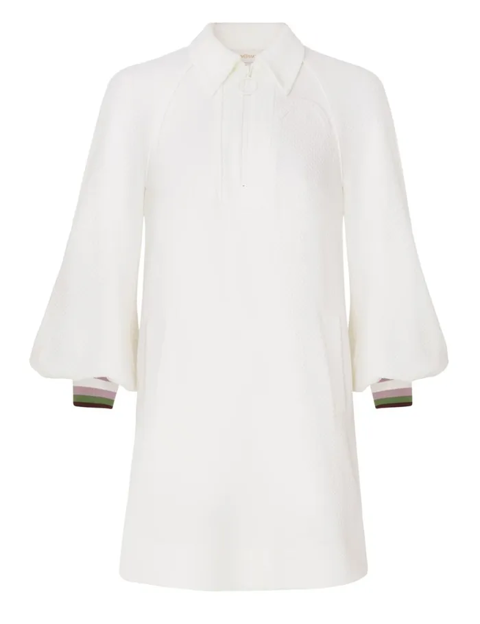 Women Clothing Zimmermann Natura Textured Jersey Dress Ivory