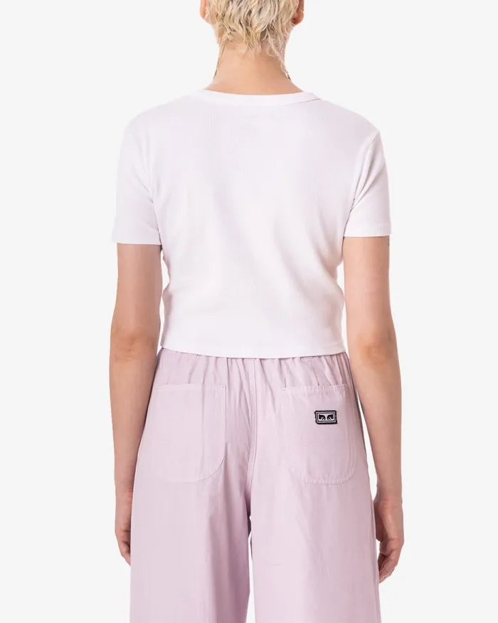 Women COMMITED TO EXCELLENCE CROPPED RIB TSHIRT White OBEY Clothing TSHIRTS