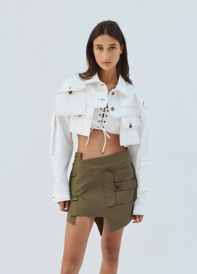 Women Deconstructed Trouser Mini Skirt With Pockets MONSE Bottoms
