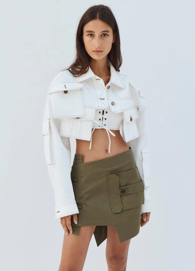 Women Deconstructed Trouser Mini Skirt With Pockets MONSE Bottoms