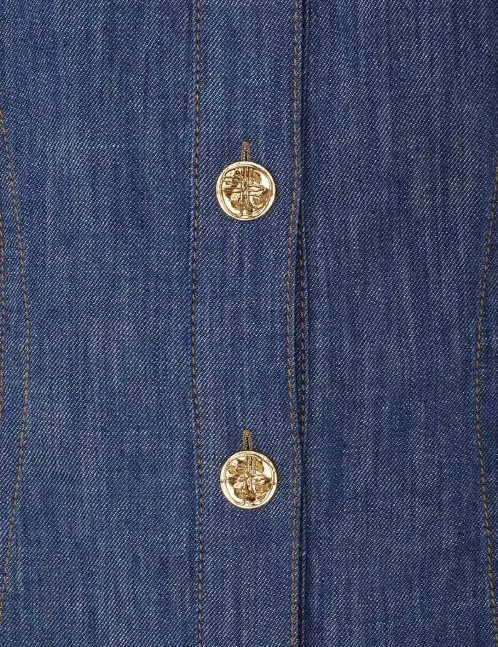 Women Denim Zimmermann Matchmaker Denim Blouse Railway Blue