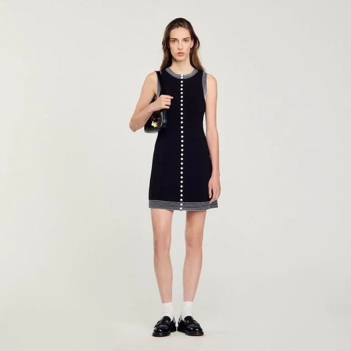 Women Dresses SANDRO Short Buttonup Dress Black