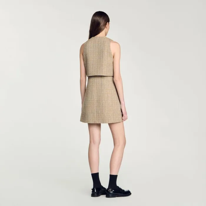 Women Dresses SANDRO Tweed Dress Camel