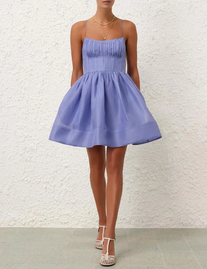 Women Dresses Zimmermann Natura Ruched Mini Dress Iris