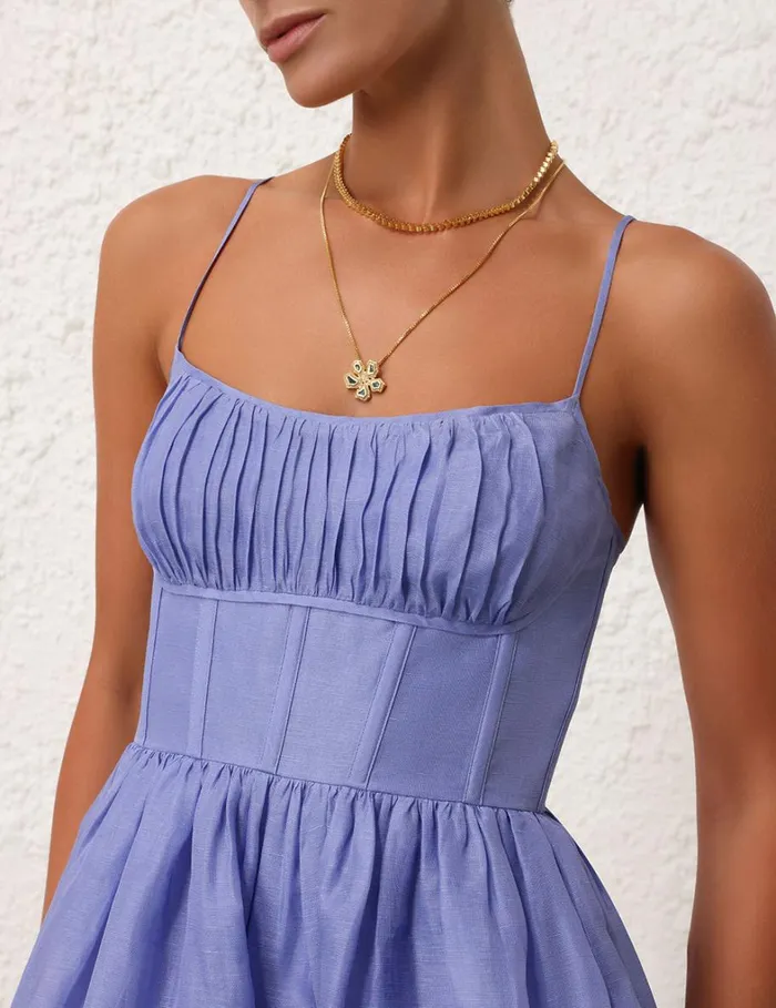 Women Dresses Zimmermann Natura Ruched Mini Dress Iris