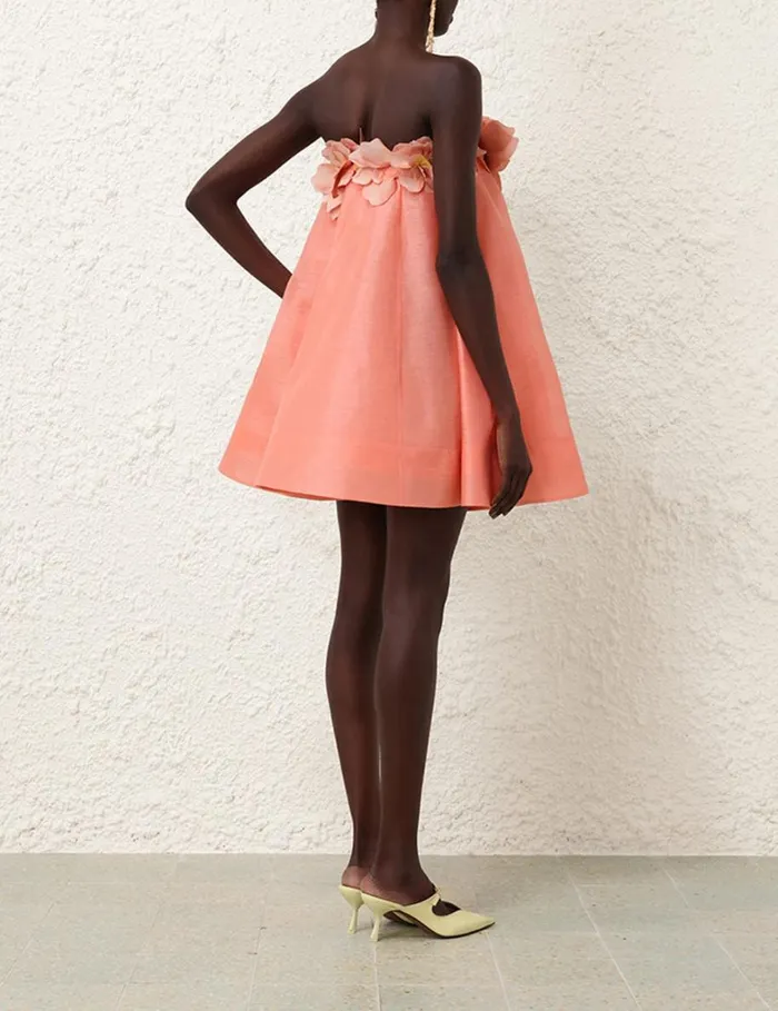 Women Dresses Zimmermann Natura Strapless Mini Coral
