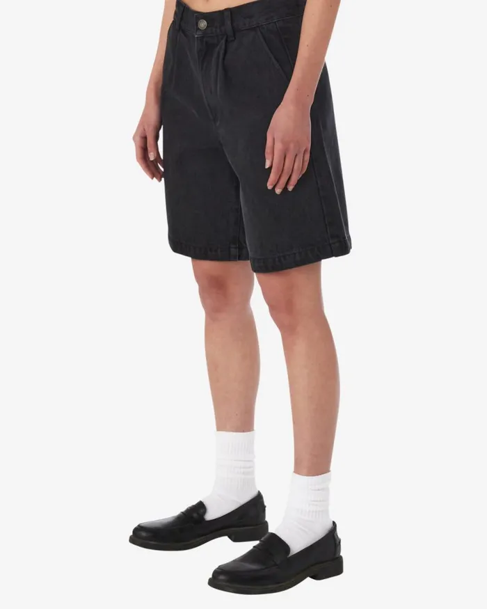 Women ELI PLEATED SHORT Faded Black OBEY Clothing Denim