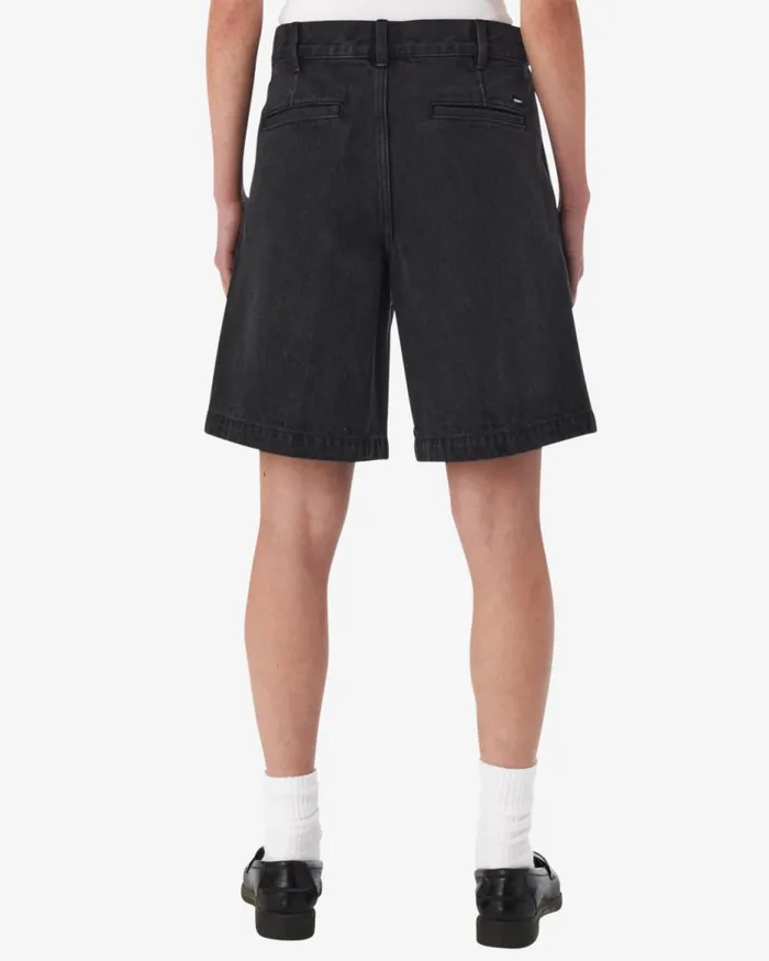 Women ELI PLEATED SHORT Faded Black OBEY Clothing Denim