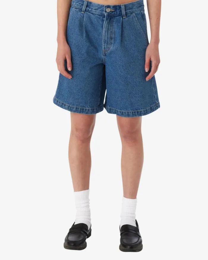 Women ELI PLEATED SHORT Faded Black OBEY Clothing Denim