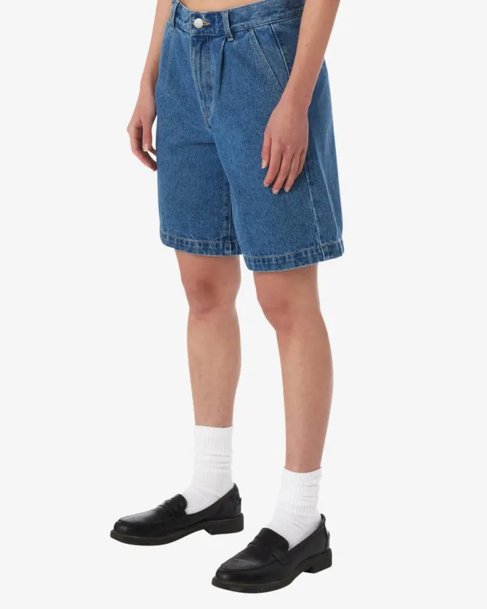Women ELI PLEATED SHORT Faded Black OBEY Clothing Denim