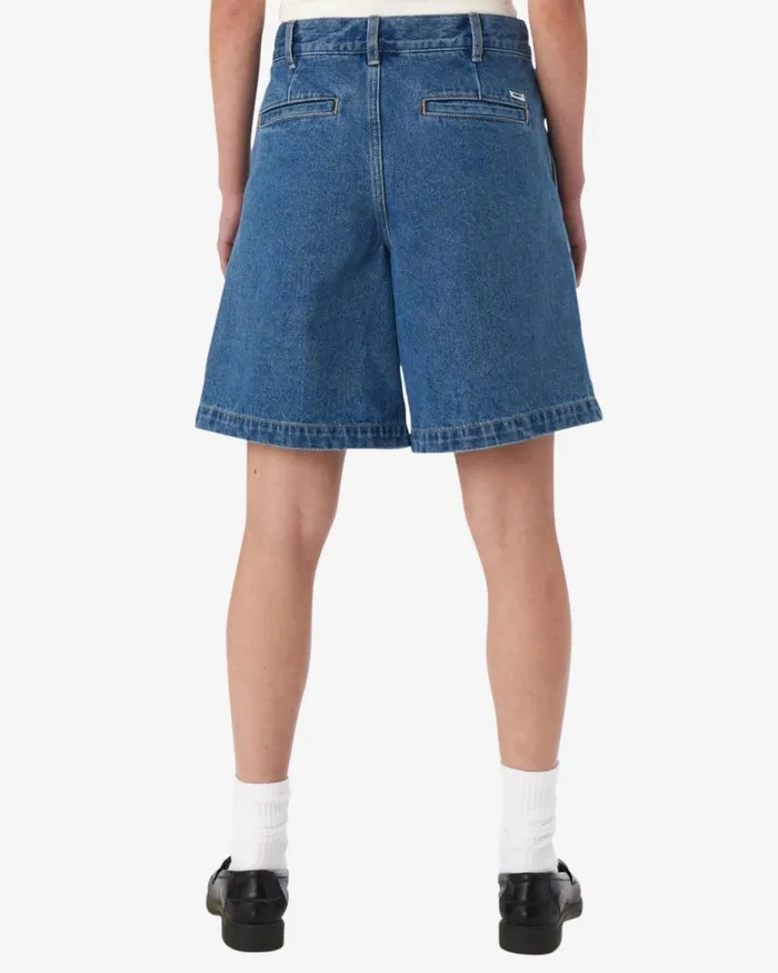 Women ELI PLEATED SHORT Faded Black OBEY Clothing Denim