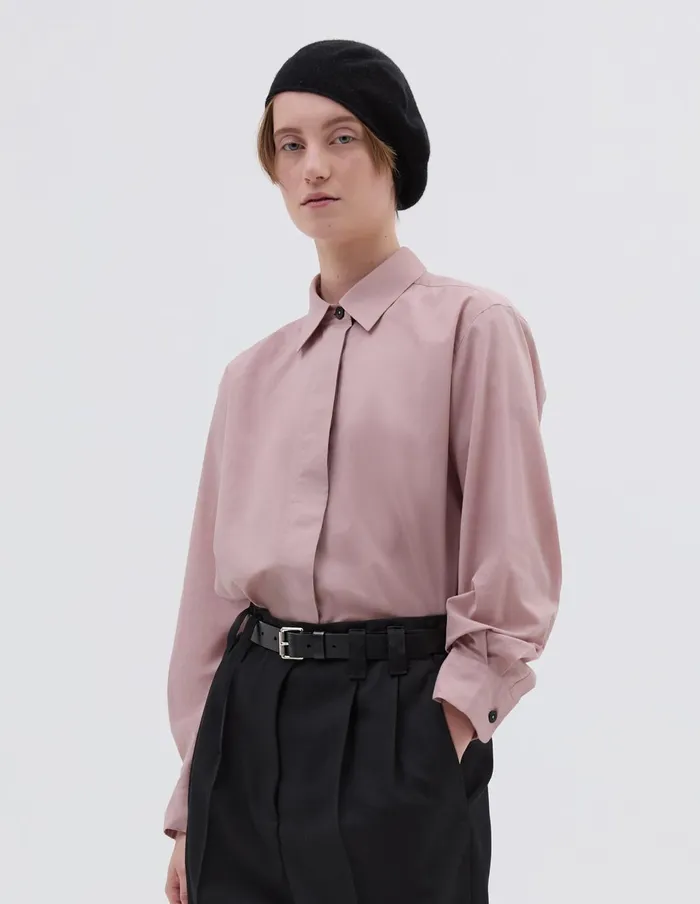 Women Fly Placket Shirt Pale Pink Margaret Howell Shirts