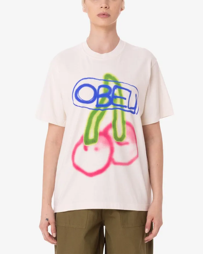 Women FUZZY CHERRY PIGMENT TSHIRT Pigment Unbleached OBEY Clothing TSHIRTS