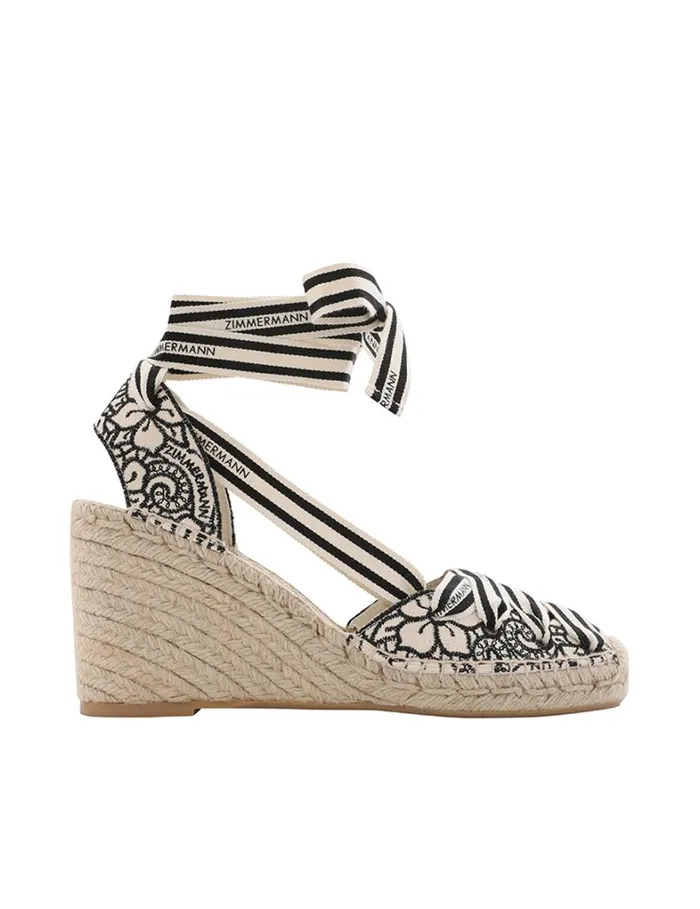 Women Heeled Sandals Zimmermann Zimmermann Sol Espadrille 95 Onyx