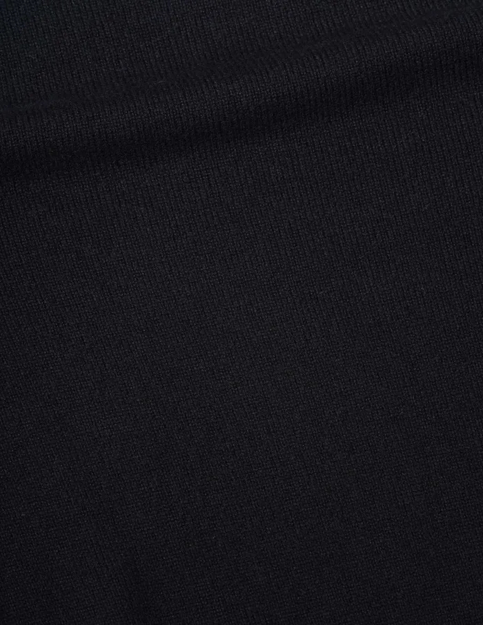 Women High Ribbed Polo Neck Black Margaret Howell Knitwear