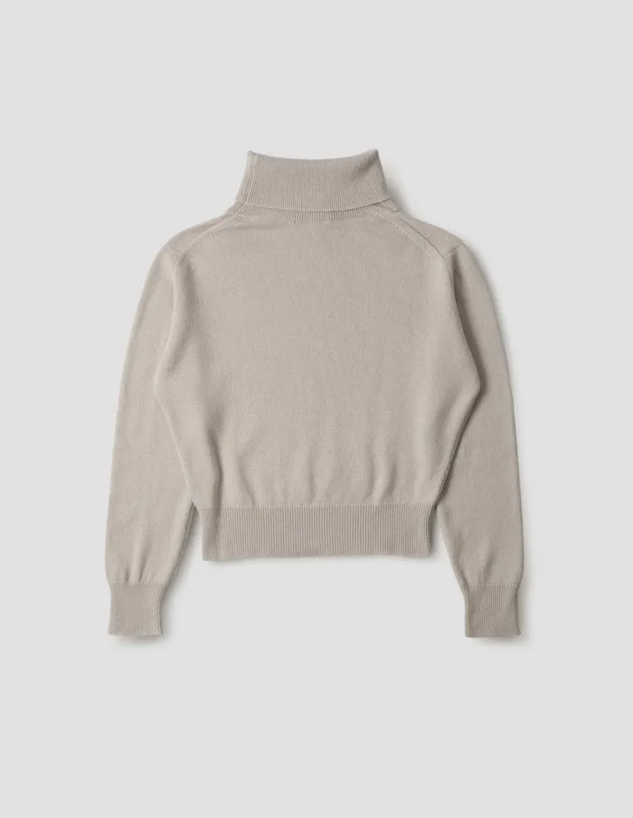 Women High Ribbed Polo Neck Ecru Margaret Howell Knitwear